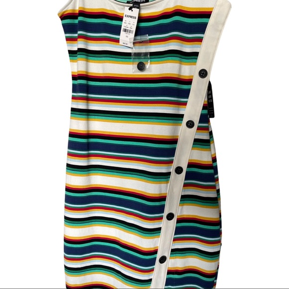 NWT Express side button tank striped midi dress. - Picture 5 of 8